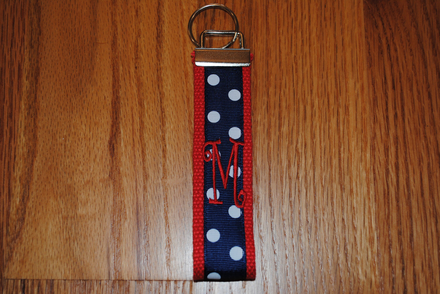 University of Richmond Keychain, Liberty University - Monogrammed Key Fob Cotton Webbing Grosgrain Ribbon Wristlet, Embroidered Keychain