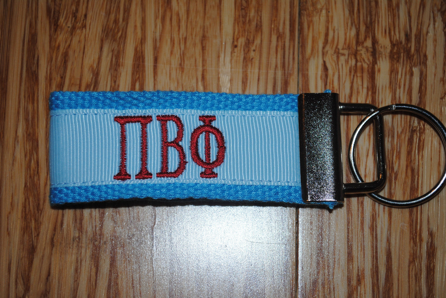 Pi Beta Phi Sorority Keychain/SMALL/Solid Ribbon/Keyfob/Monogram/Choose Design/Sorority/Letter/Licensed product/Embroidery 3 1/2" long