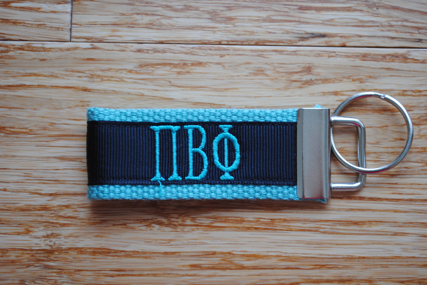 Pi Beta Phi Sorority Keychain/SMALL/Solid Ribbon/Keyfob/Monogram/Choose Design/Sorority/Letter/Licensed product/Embroidery 3 1/2" long