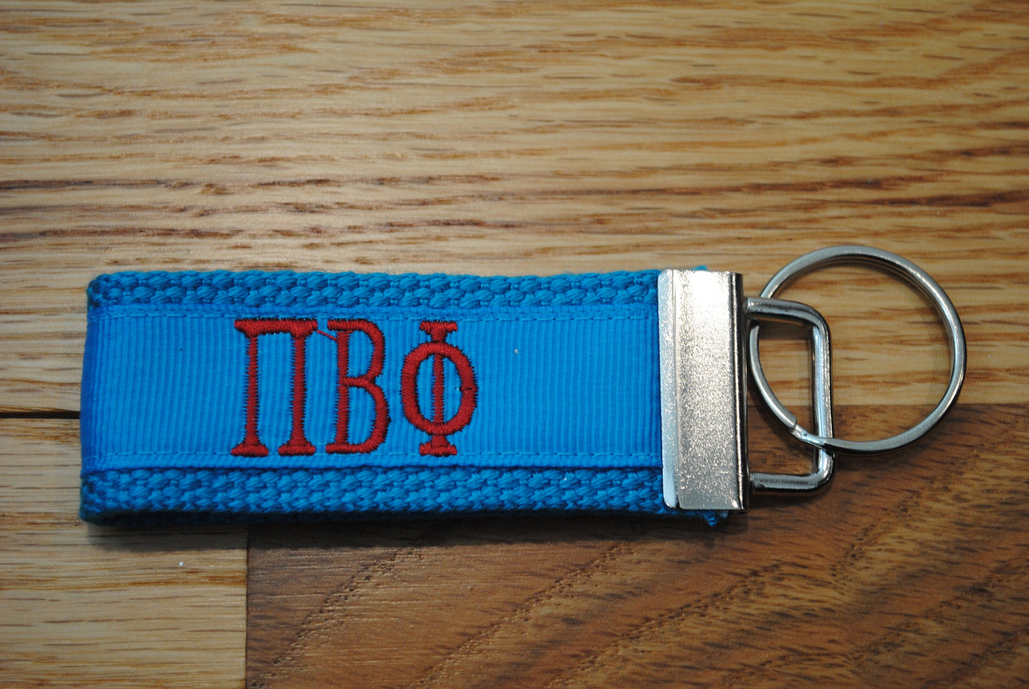 Pi Beta Phi Sorority Keychain/SMALL/Solid Ribbon/Keyfob/Monogram/Choose Design/Sorority/Letter/Licensed product/Embroidery 3 1/2" long