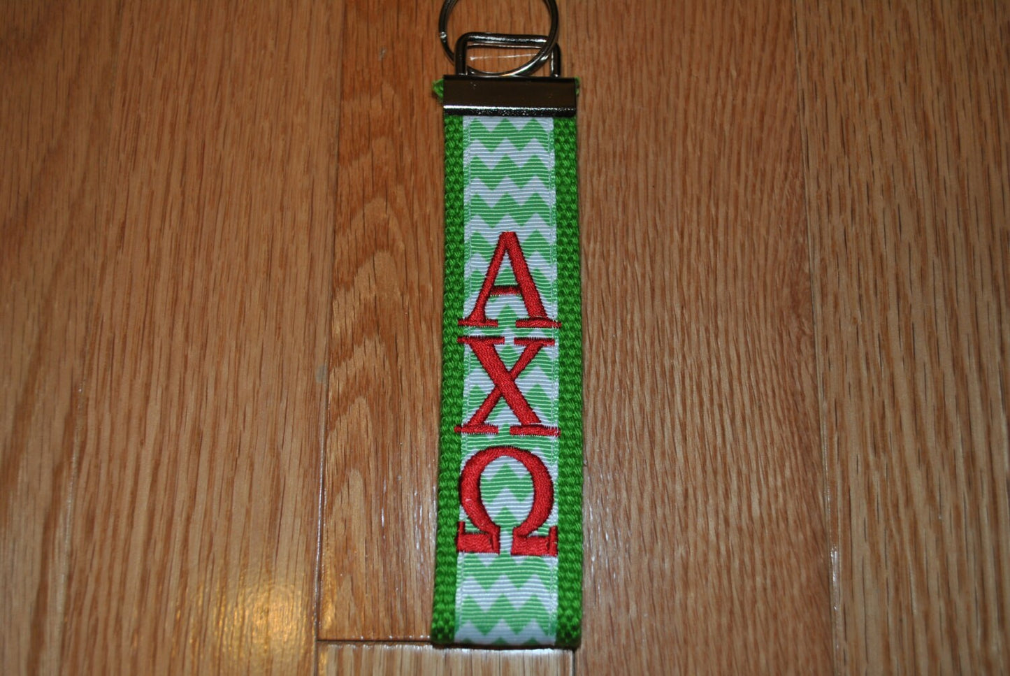 Alpha Chi Omega Keychain - Monogrammed Keyfob Wristlet(OFFICIAL LICENSED PRODUCT) Choose style