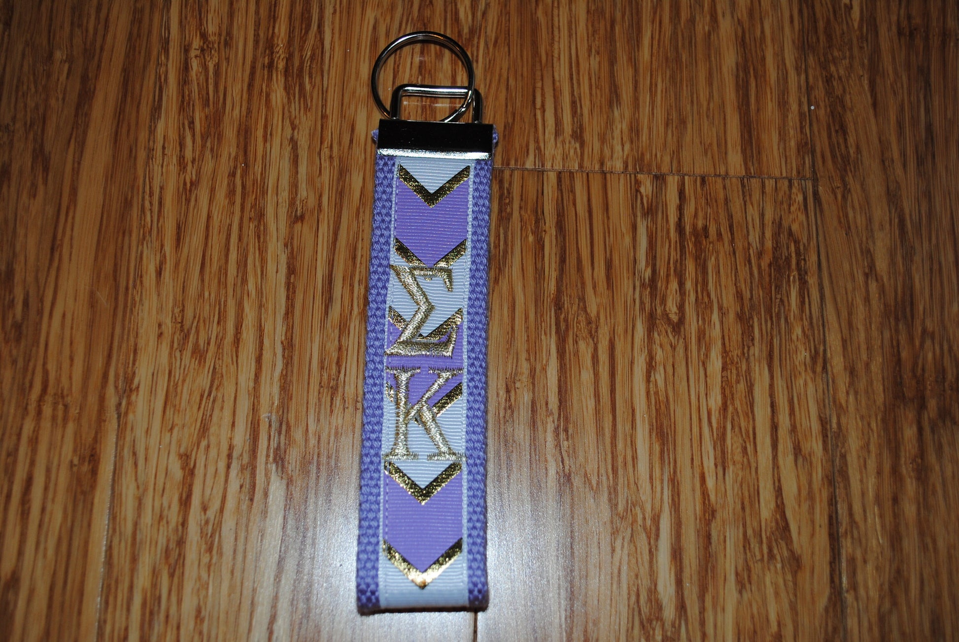 Sorority Keychain, Arrows, Keyfob, Choose Sorority, Grandmother, Initial, Personalize Grosgrain Ribbon Wristlet Official Licensed Embroidery