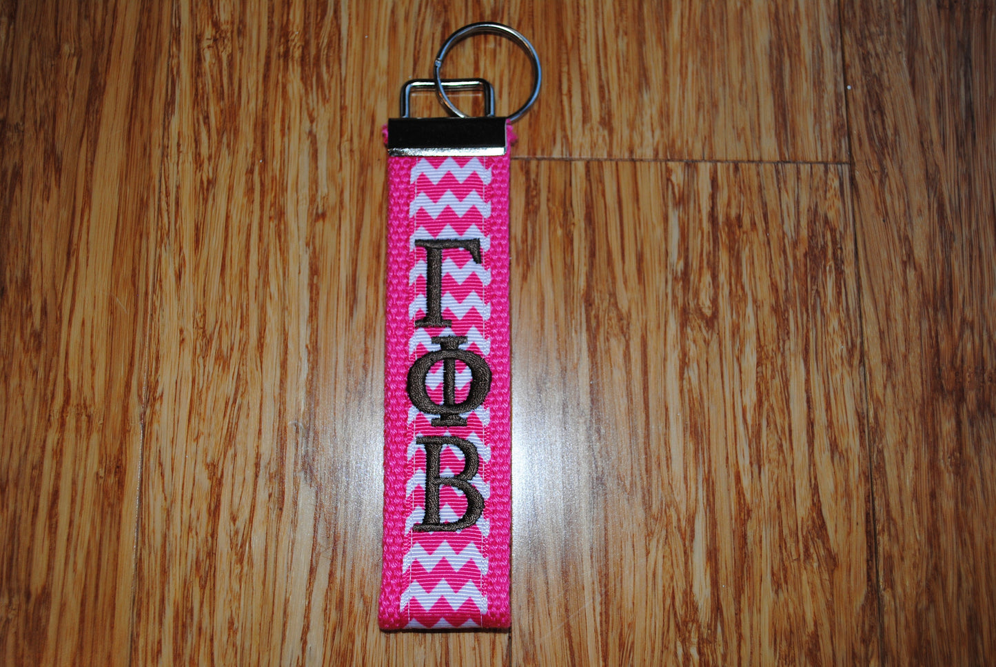 Sorority Keychain -Chevron Keychain/Grandmother/Monogrammed-Choose Color,Sorority, Letter, Personalized Wristlet Licensed product Embroidery