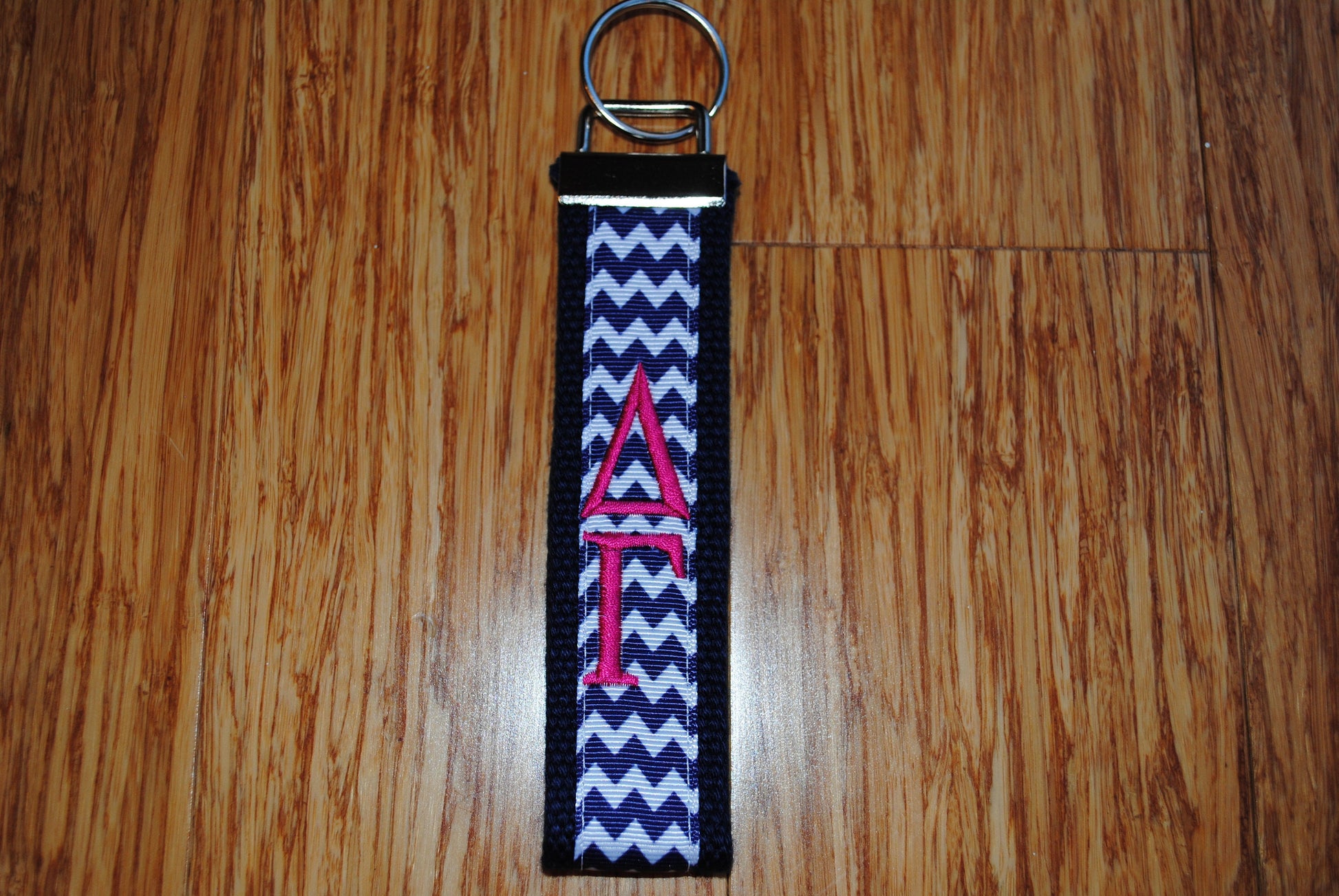 Sorority Keychain -Chevron Keychain/Grandmother/Monogrammed-Choose Color,Sorority, Letter, Personalized Wristlet Licensed product Embroidery