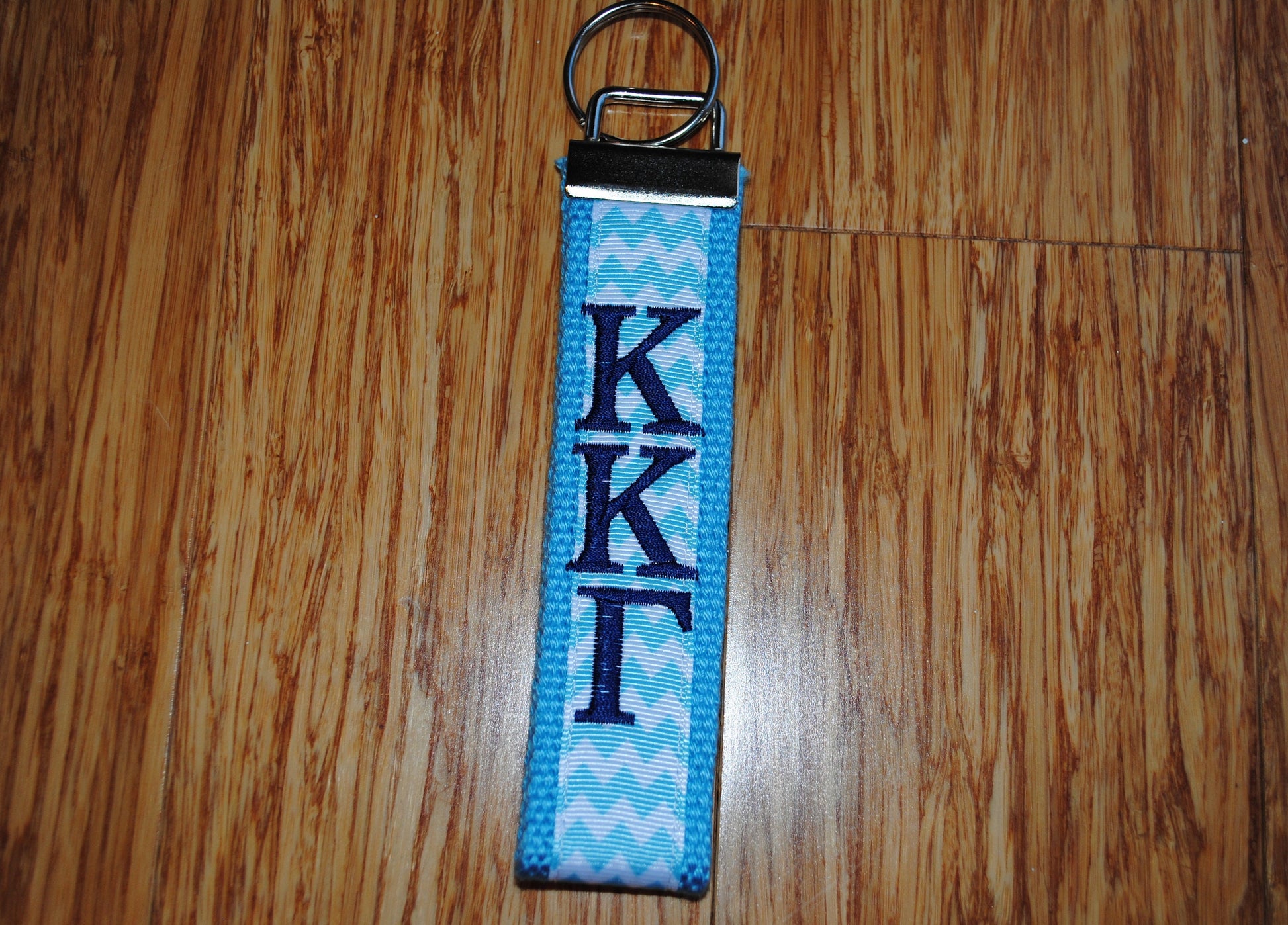 Sorority Keychain -Chevron Keychain/Grandmother/Monogrammed-Choose Color,Sorority, Letter, Personalized Wristlet Licensed product Embroidery