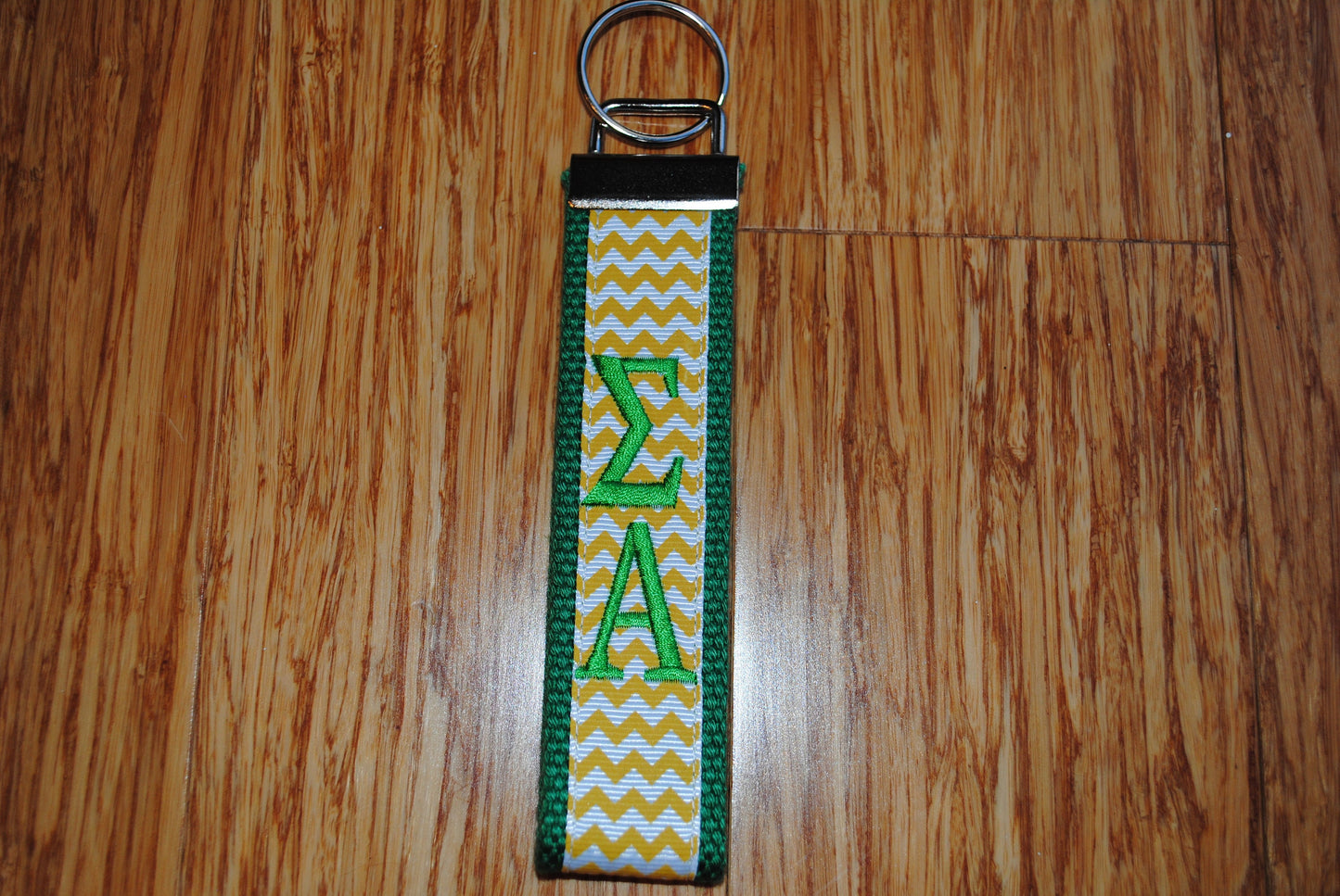 Sorority Keychain -Chevron Keychain/Grandmother/Monogrammed-Choose Color,Sorority, Letter, Personalized Wristlet Licensed product Embroidery