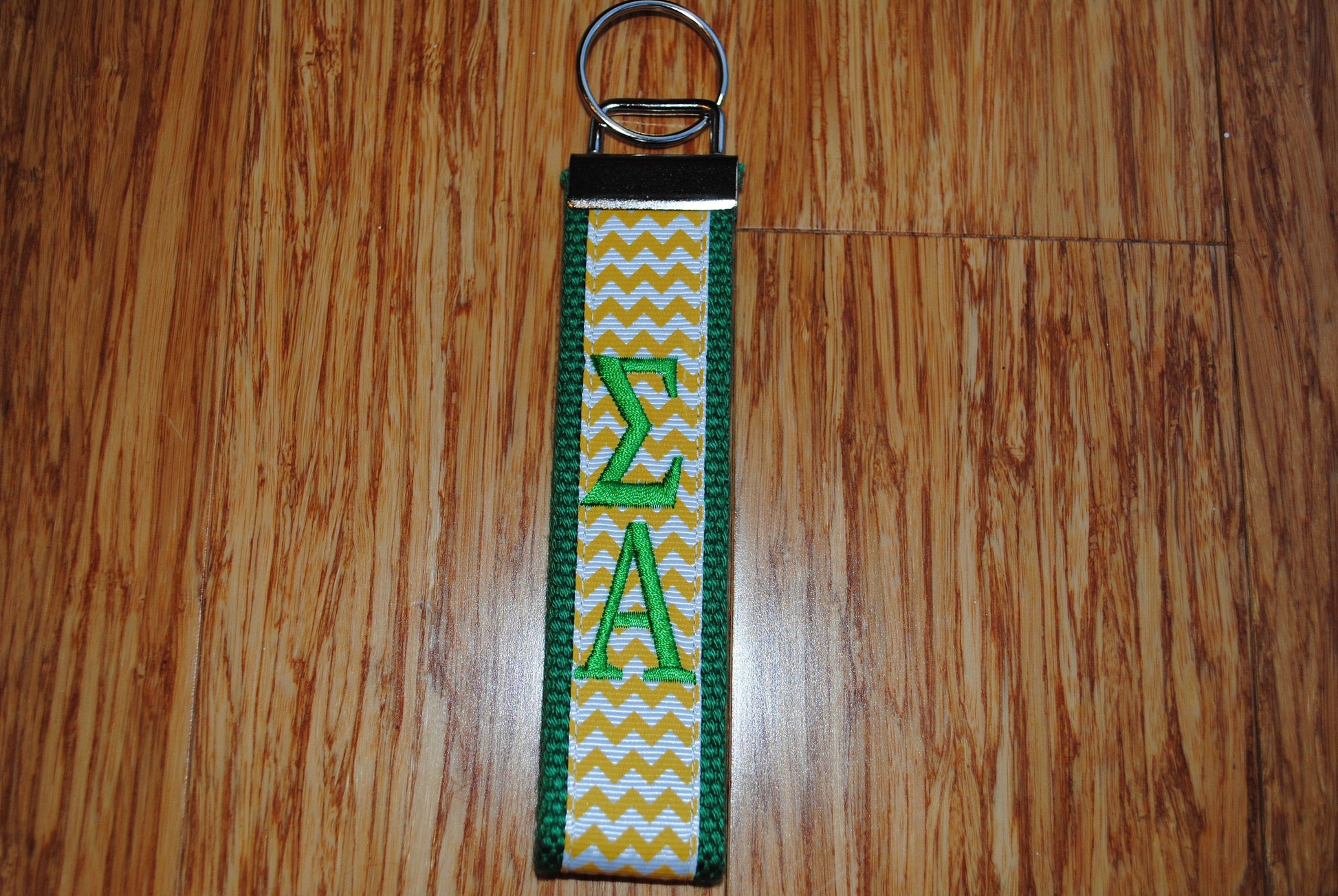 Sorority Keychain -Chevron Keychain/Grandmother/Monogrammed-Choose Color,Sorority, Letter, Personalized Wristlet Licensed product Embroidery