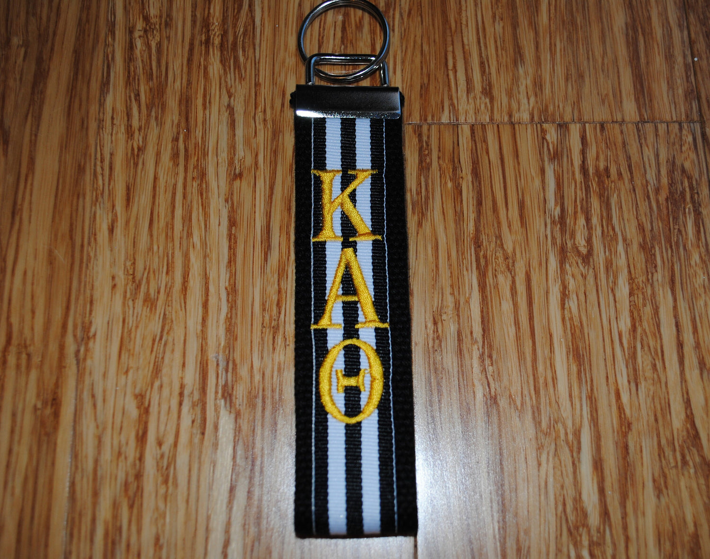 Sorority Keychain - Stripe Keychain Monogrammed-Choose Design,Sorority, Letter, Personalized Wristlet Licensed product.Key Fob, Embroidery