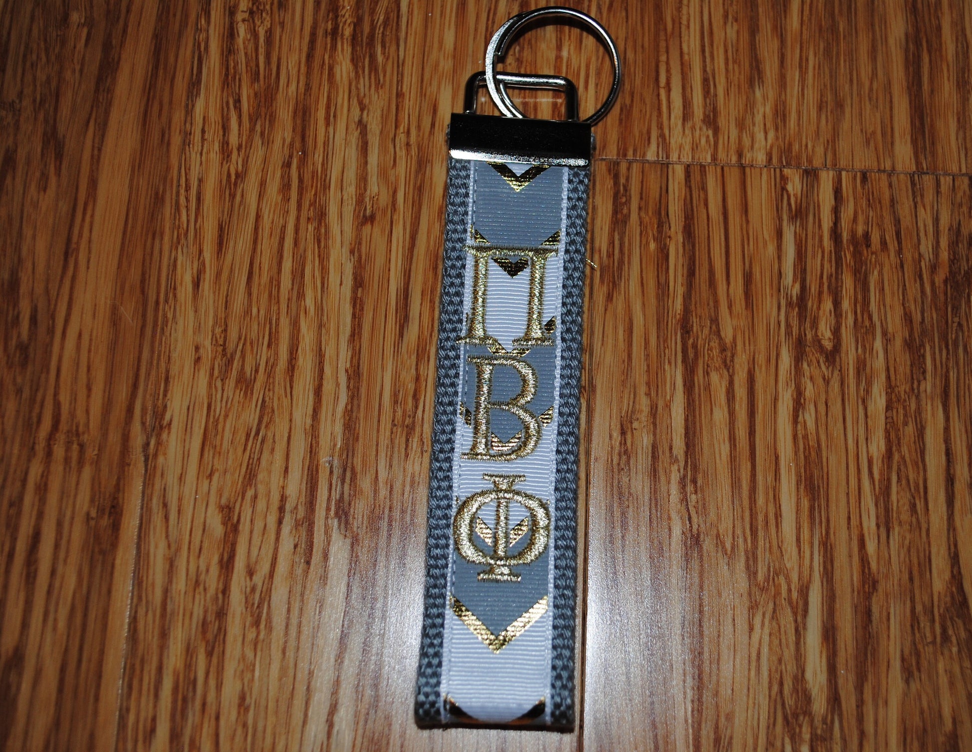 Sorority Keychain, Arrows, Keyfob, Choose Sorority, Grandmother, Initial, Personalize Grosgrain Ribbon Wristlet Official Licensed Embroidery