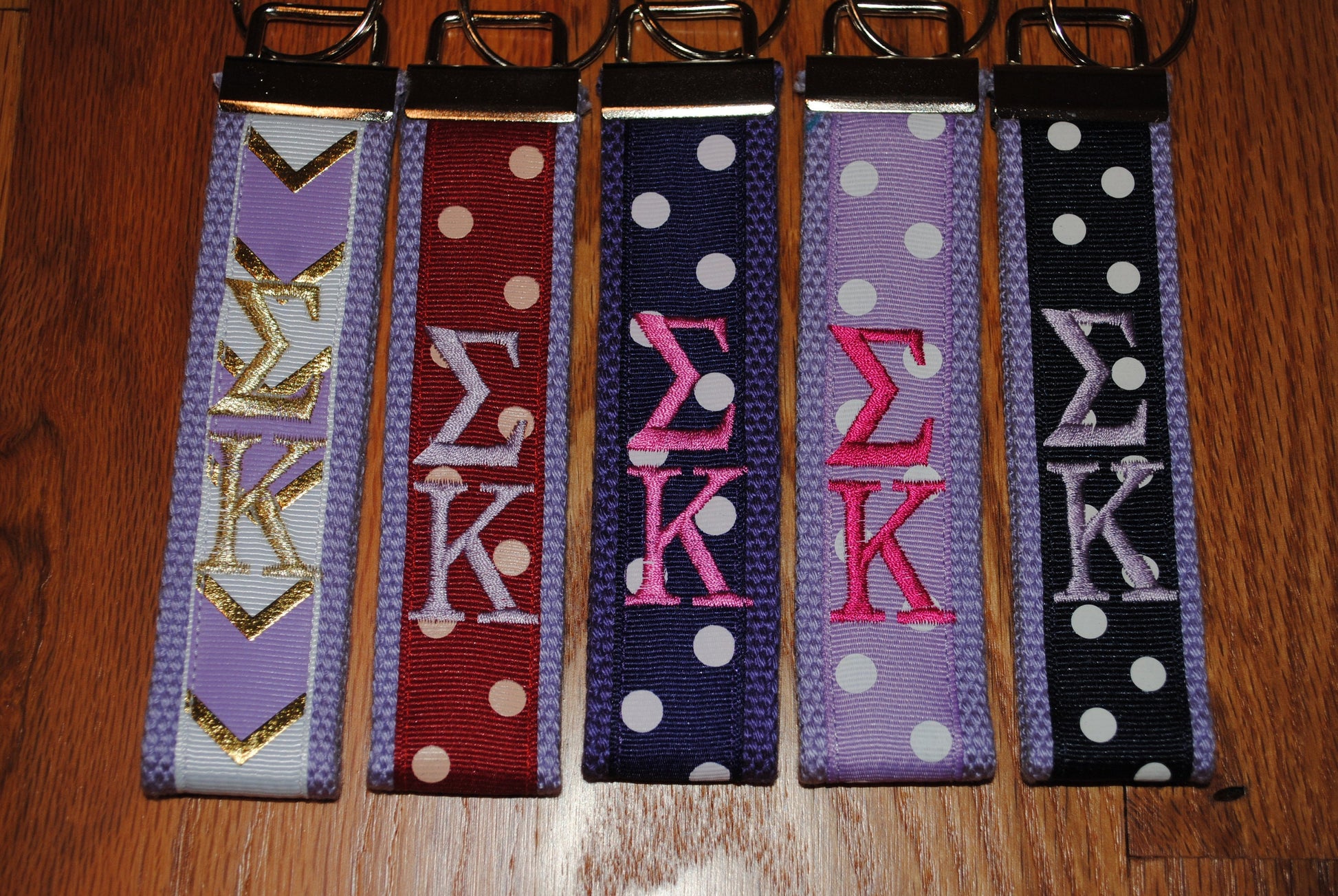 Sigma Kappa Sorority Keychain Monogrammed-Choose Design,Sorority, Letter, Personalized Key Fob Wristlet Licensed product.Key Fob, Embroidery