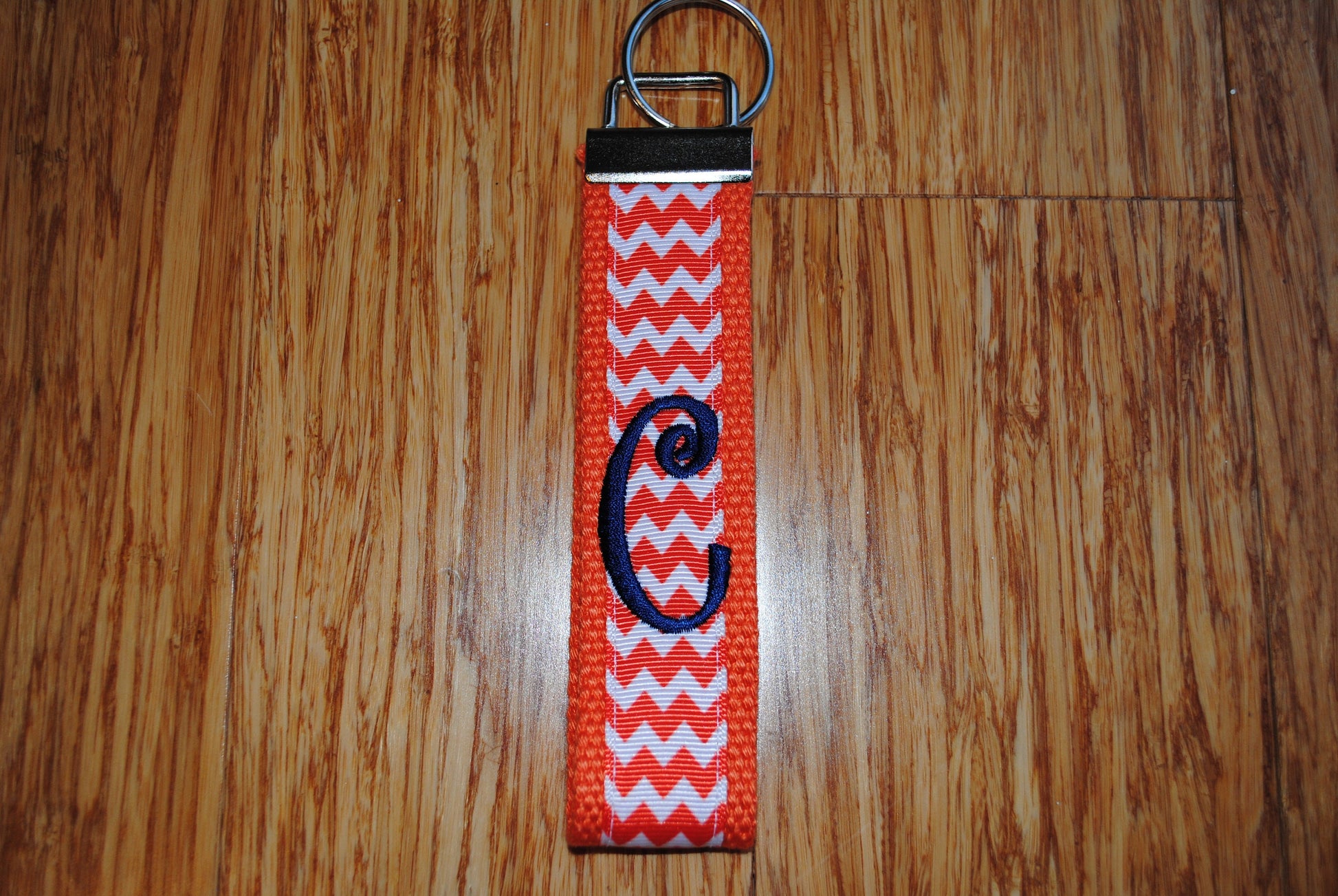 Sorority Keychain -Chevron Keychain/Grandmother/Monogrammed-Choose Color,Sorority, Letter, Personalized Wristlet Licensed product Embroidery