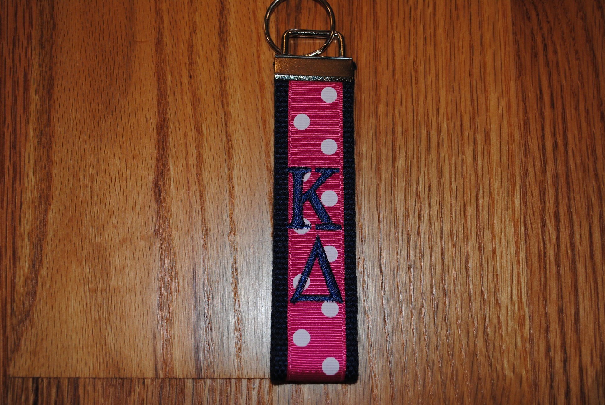 Kappa Delta Sorority Keychain Monogrammed-Choose Design,Sorority, Letter, Personalized Wristlet Licensed product.Key Fob, Embroidery