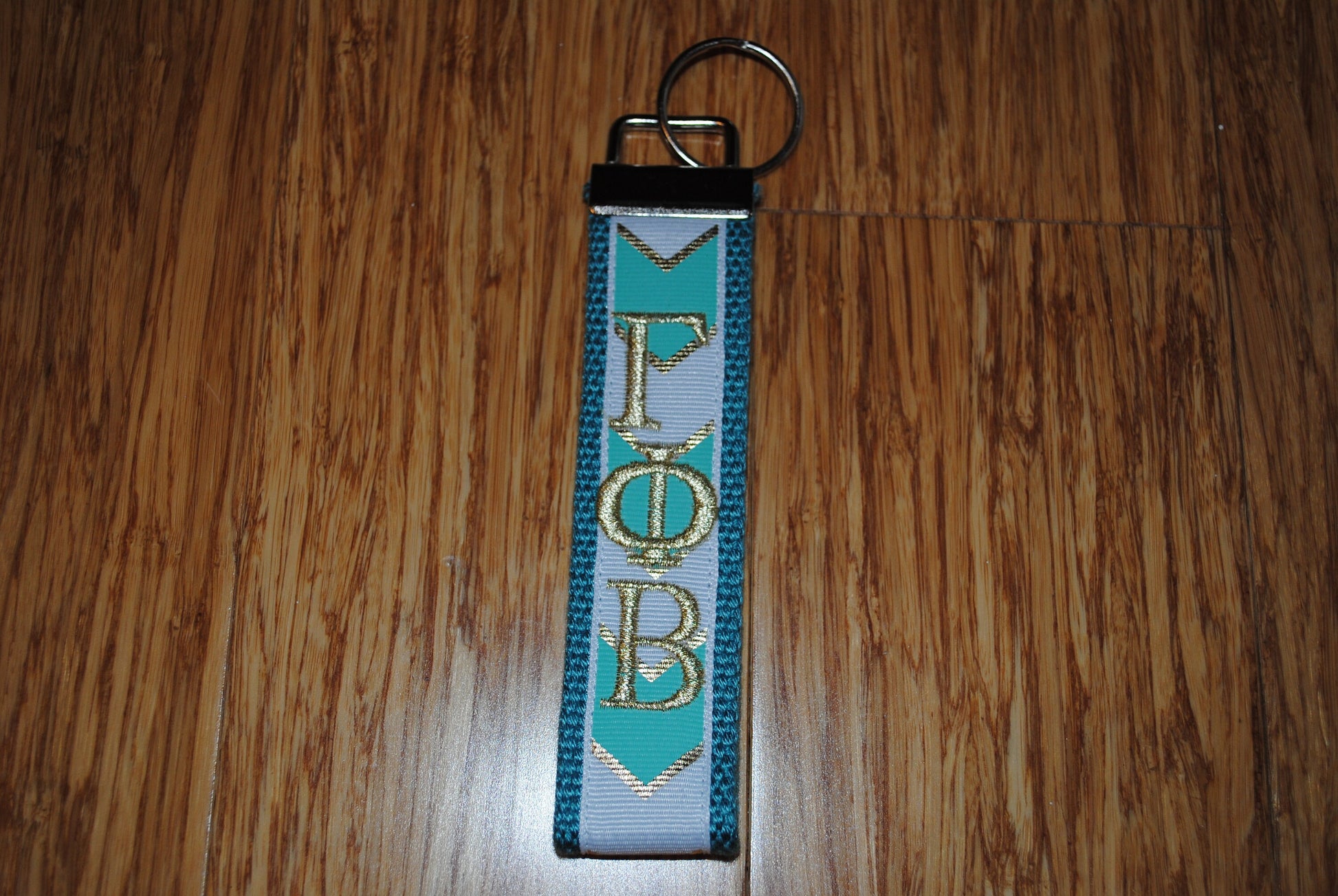 Sorority Keychain, Arrows, Keyfob, Choose Sorority, Grandmother, Initial, Personalize Grosgrain Ribbon Wristlet Official Licensed Embroidery