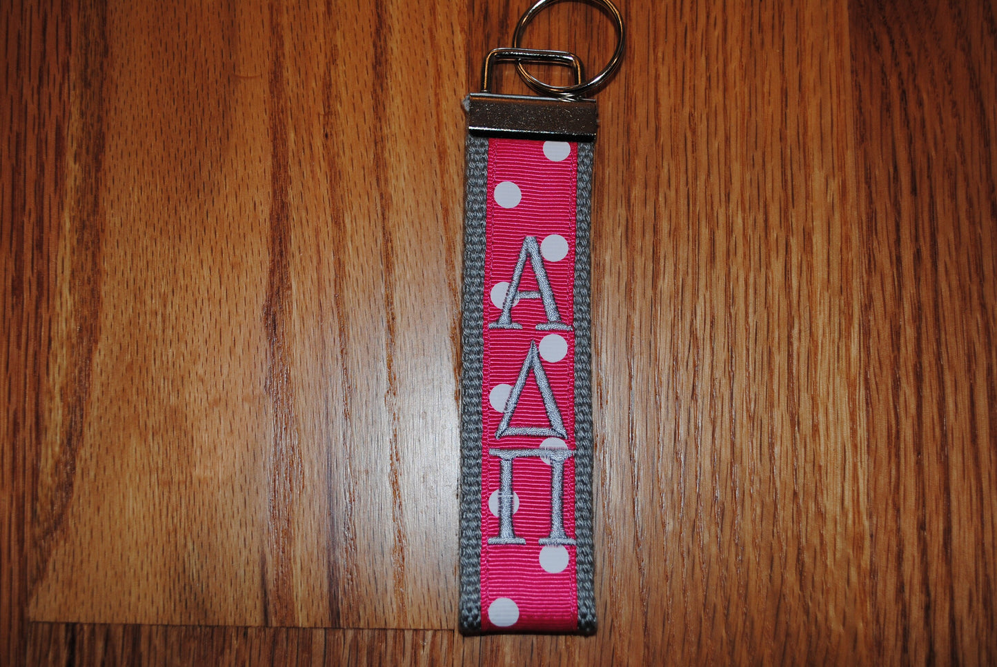 Keychain - Polka Dot, Monogrammed-Choose Color,Sorority, Letter, Personalized Wristlet Licensed product.Key Fob, Embroidery