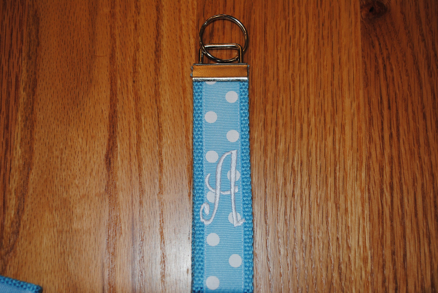 Keychain - College Polka Dot Monogrammed-Choose Color,Sorority, Letter, Personalized Wristlet Licensed product.Key Fob, Embroidery