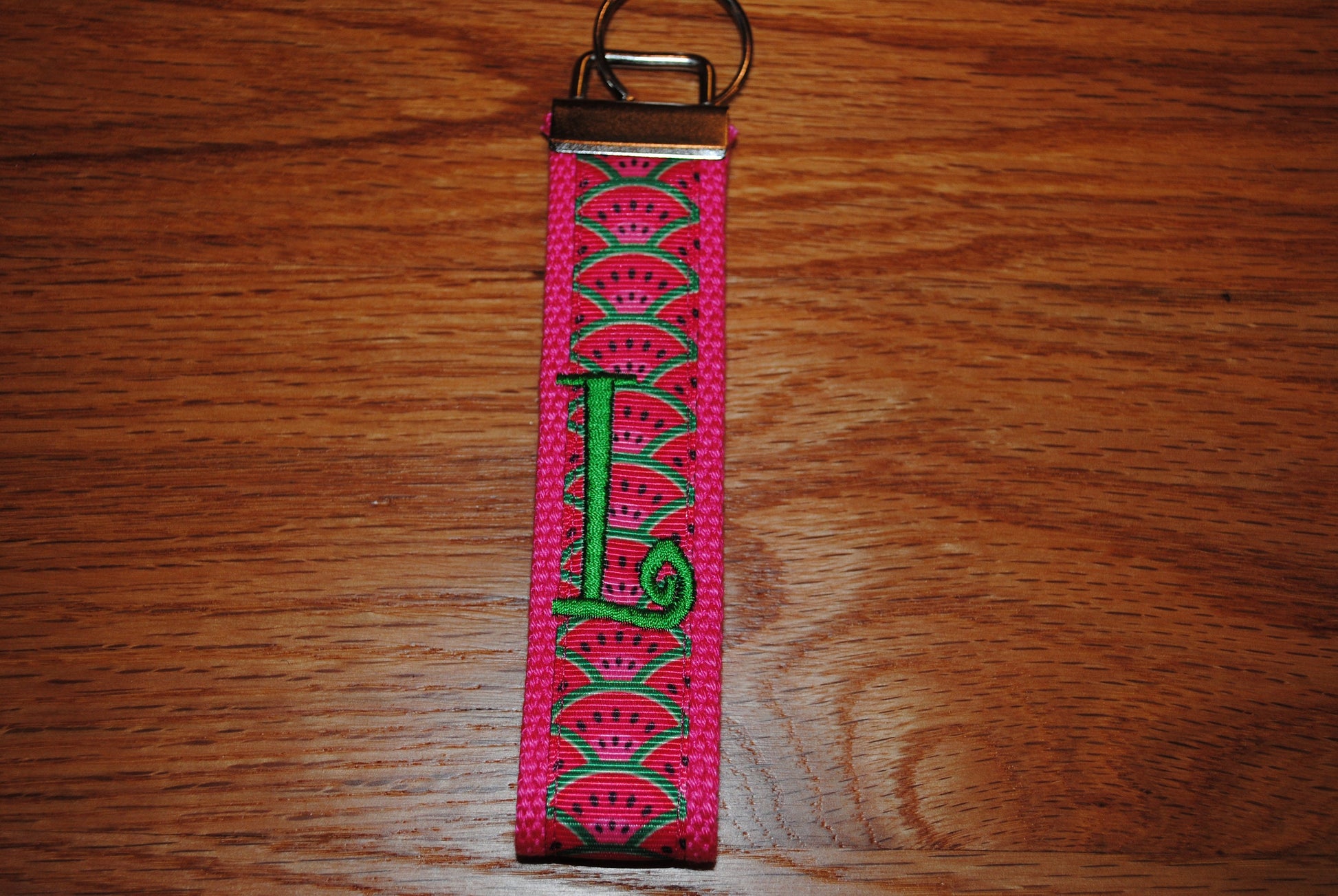 Keychain - Watermelon, Choose Webbing, Letter, Sorority or Personalize Key Fob Wristlet,Sorority Keychain