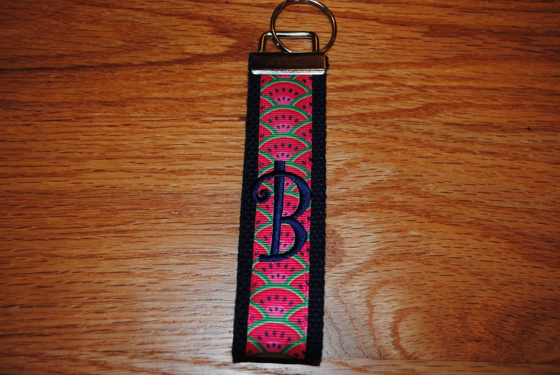 Keychain - Watermelon, Choose Webbing, Letter, Sorority or Personalize Key Fob Wristlet,Sorority Keychain