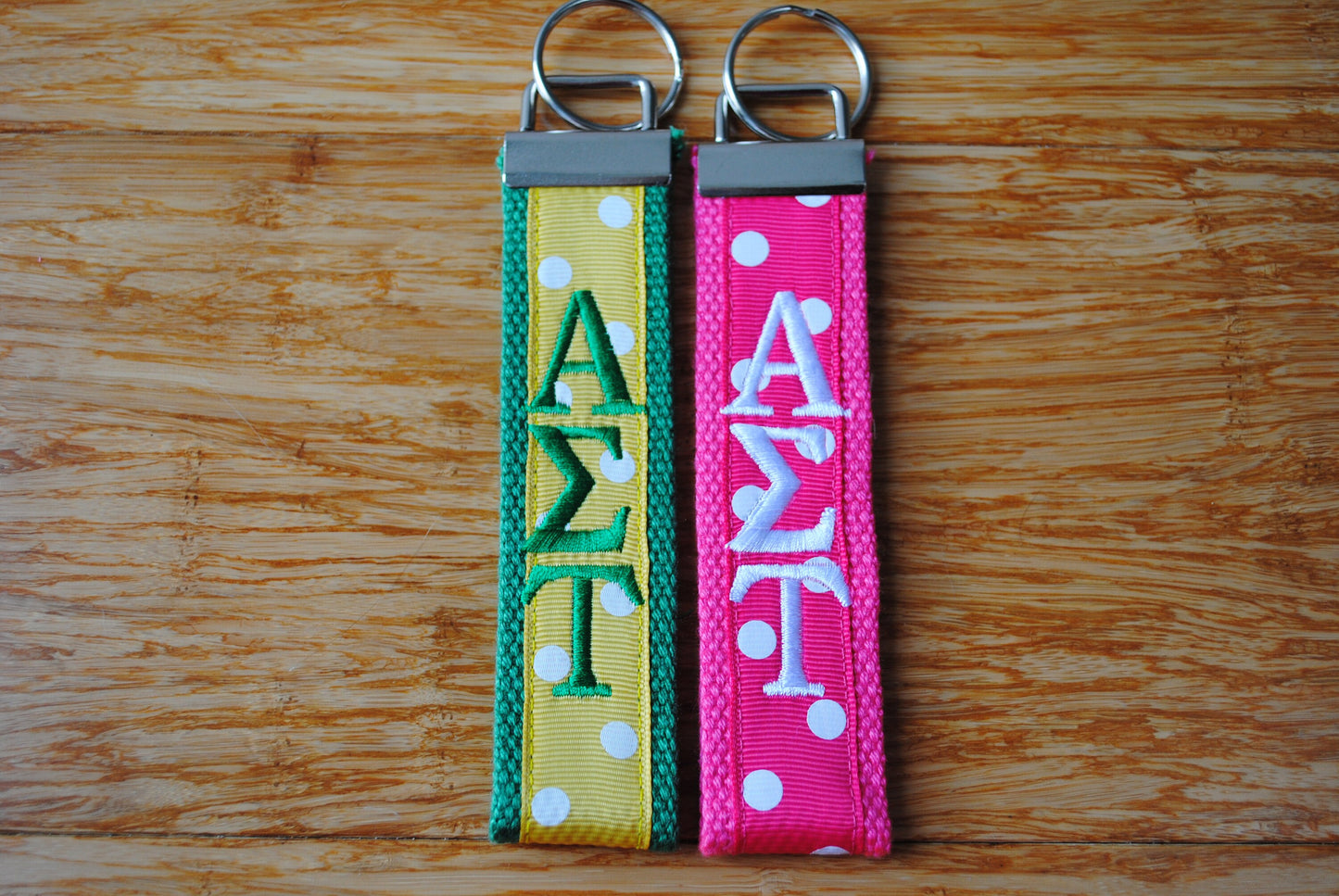 Alpha Sigma Tau Keychain - Monogrammed-Choose Design,Sorority, Letter, Personalized Key Fob Wristlet Licensed product.Key Fob, Embroidery