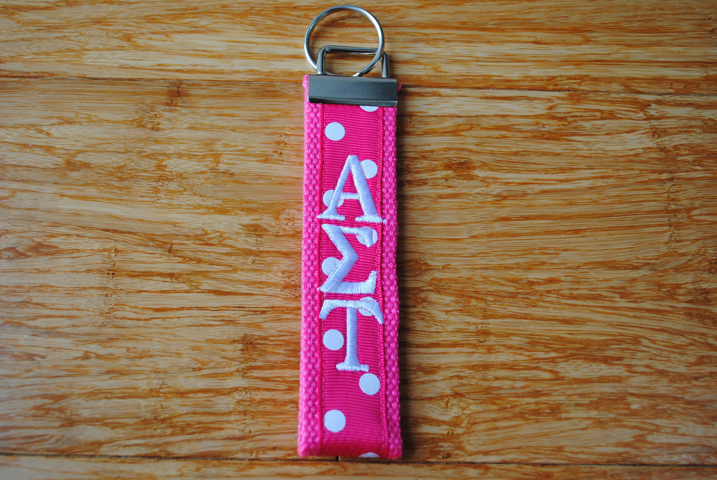 Alpha Sigma Tau Keychain - Monogrammed-Choose Design,Sorority, Letter, Personalized Key Fob Wristlet Licensed product.Key Fob, Embroidery