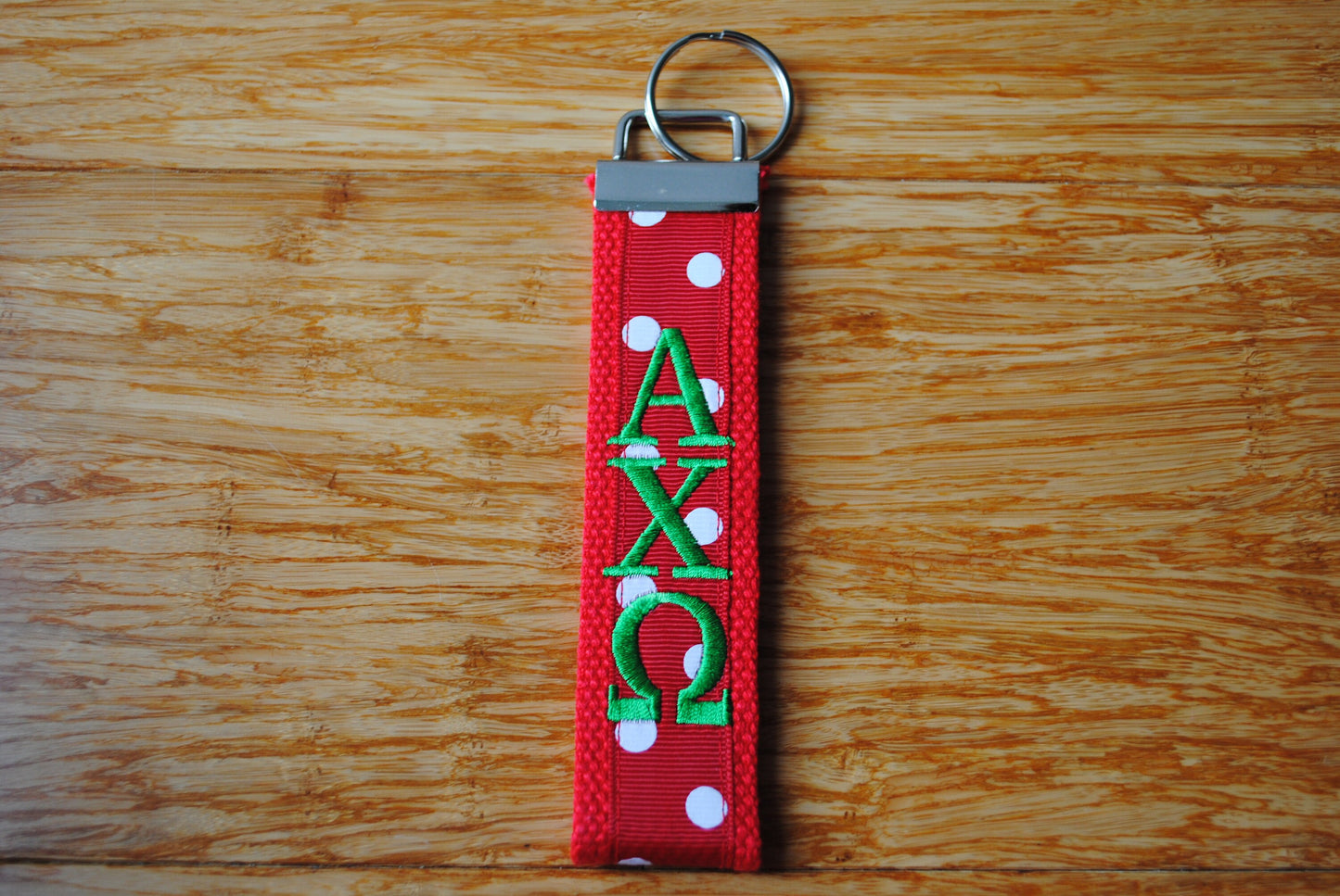 Alpha Chi Omega Keychain - Monogrammed Keyfob Wristlet(OFFICIAL LICENSED PRODUCT) Choose style