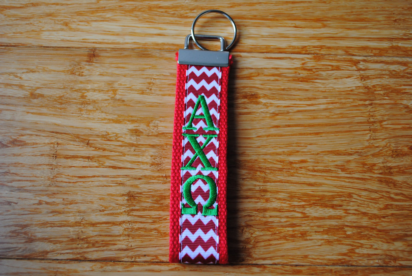 Alpha Chi Omega Keychain - Monogrammed Keyfob Wristlet(OFFICIAL LICENSED PRODUCT) Choose style