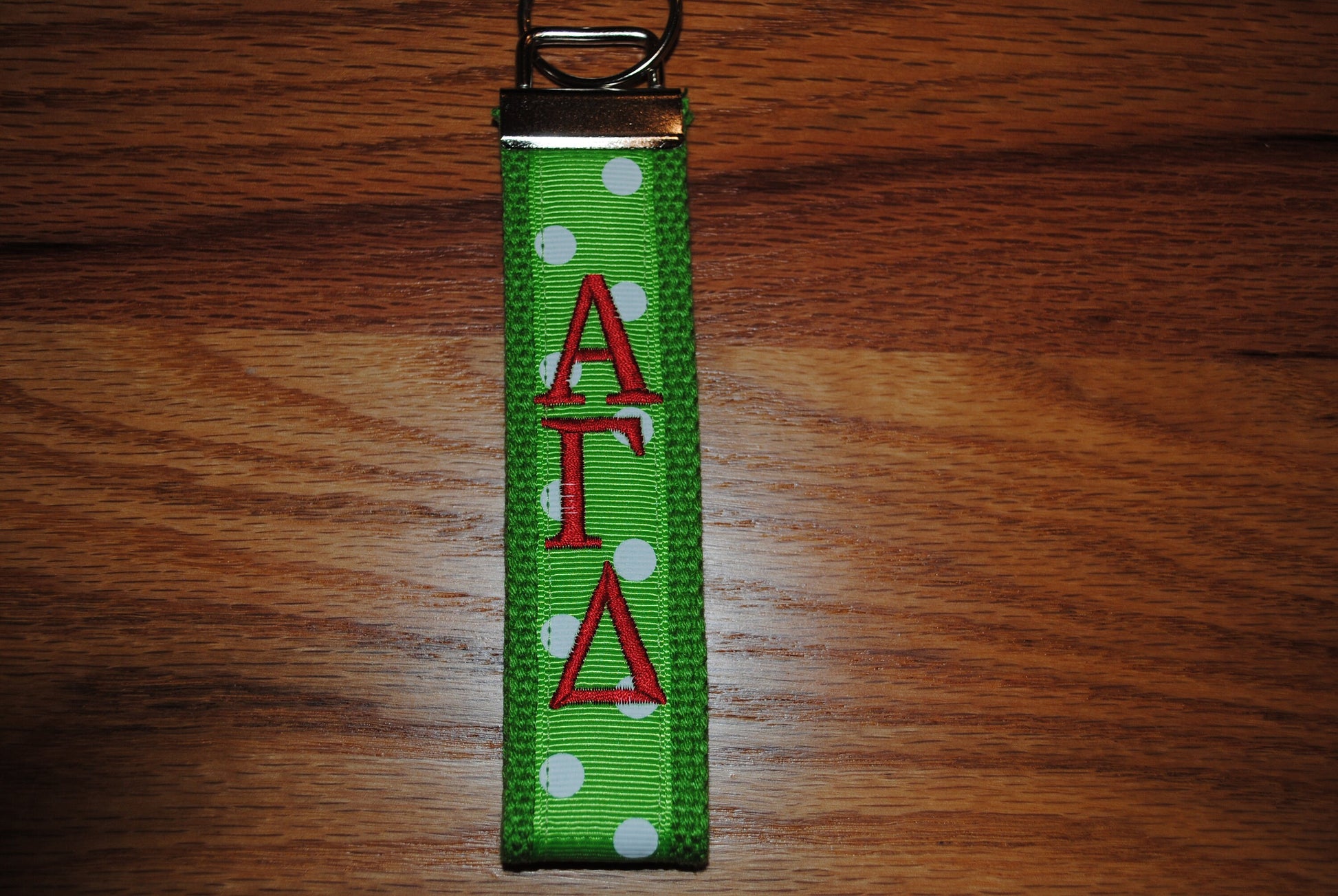 Alpha Gamma Delta Keychain, Sorority Key Fob, Monogrammed, Embroidery Key Fob, Keychain Wristlet(OFFICIAL LICENSED PRODUCT)