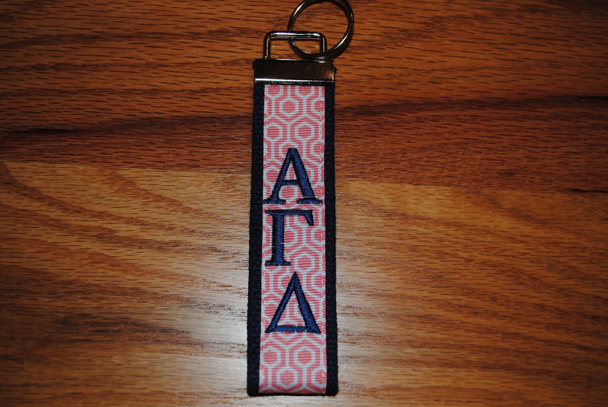 Alpha Gamma Delta Keychain, Sorority Key Fob, Monogrammed, Embroidery Key Fob, Keychain Wristlet(OFFICIAL LICENSED PRODUCT)