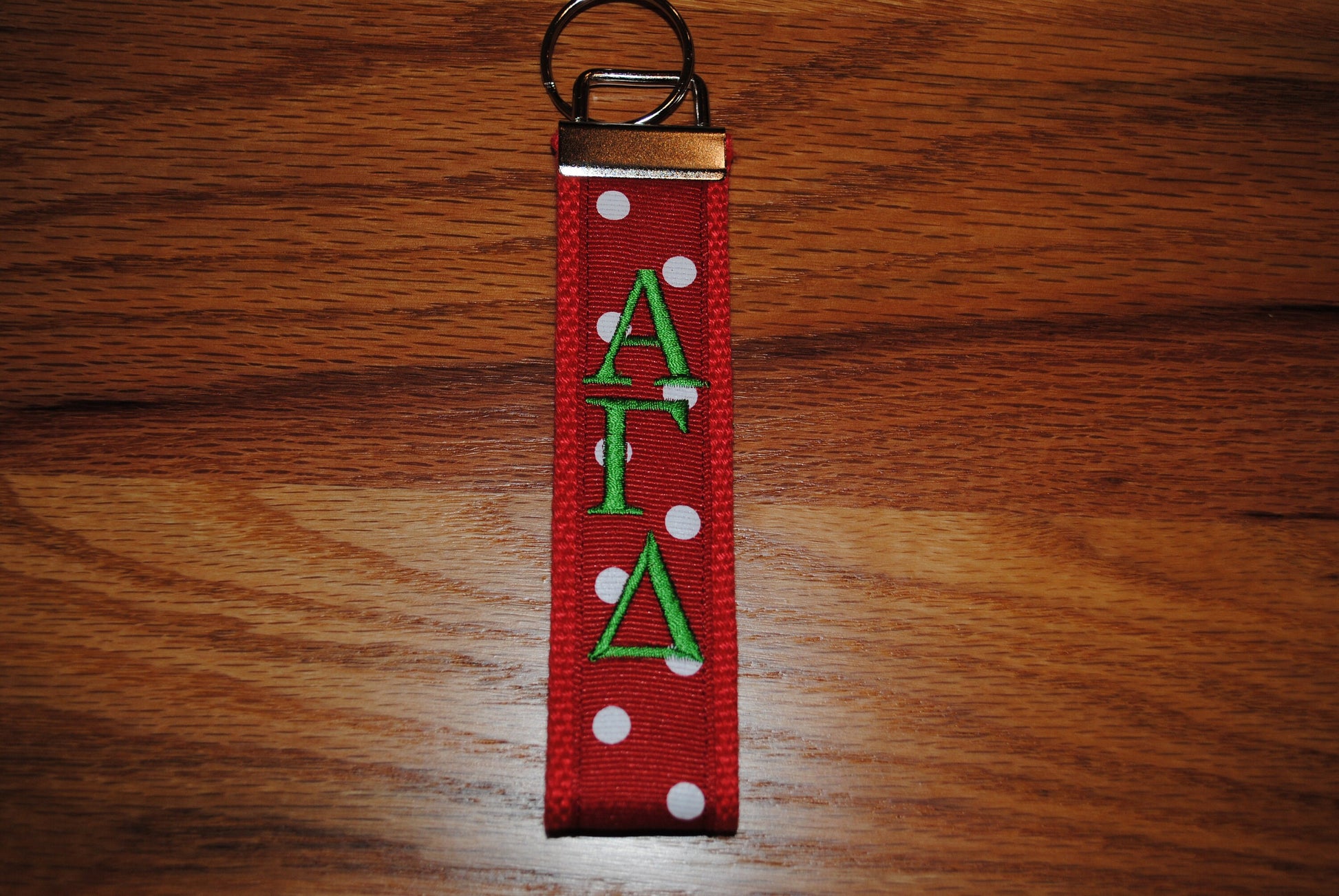 Alpha Gamma Delta Keychain, Sorority Key Fob, Monogrammed, Embroidery Key Fob, Keychain Wristlet(OFFICIAL LICENSED PRODUCT)