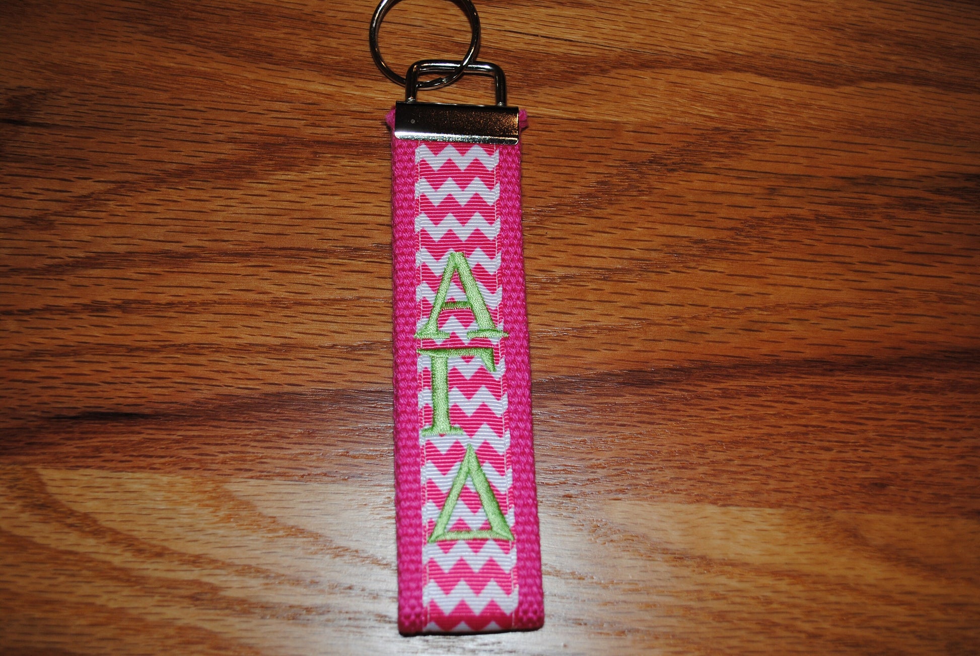 Alpha Gamma Delta Keychain, Sorority Key Fob, Monogrammed, Embroidery Key Fob, Keychain Wristlet(OFFICIAL LICENSED PRODUCT)