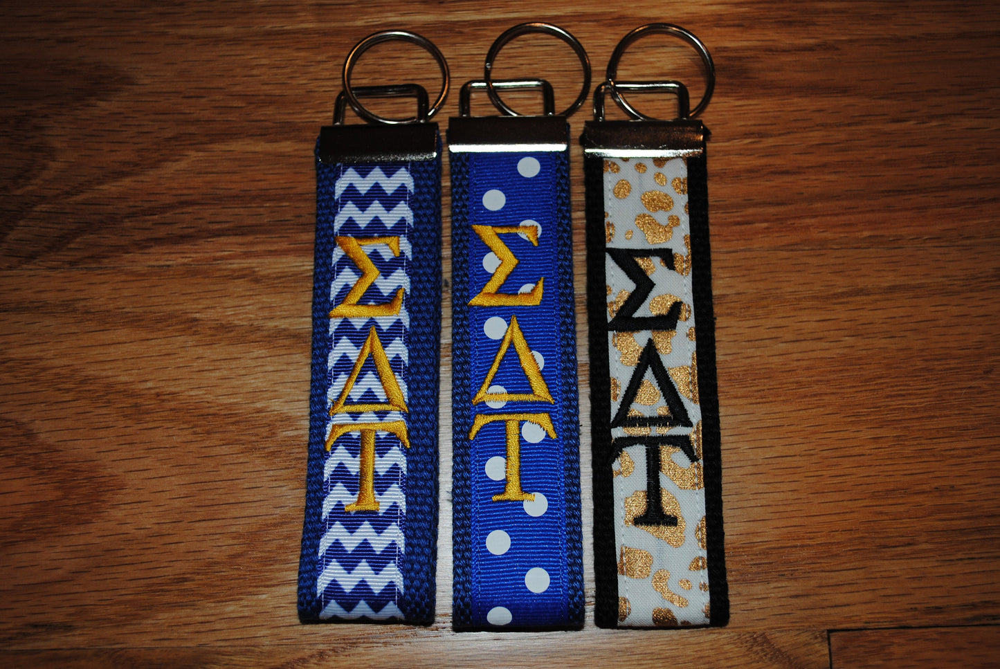 Sigma Delta Tau Keychain - Sorority Monogrammed/Embroidery Key Fob Keychain Wristlet(OFFICIAL LICENSED PRODUCT)