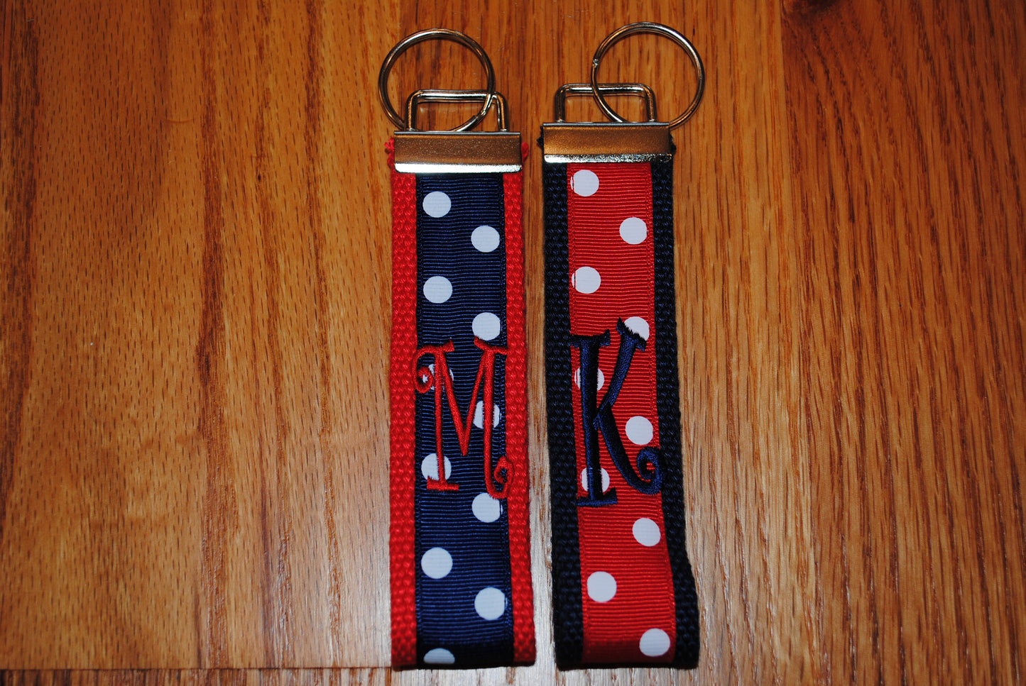 University of Richmond Keychain, Liberty University - Monogrammed Key Fob Cotton Webbing Grosgrain Ribbon Wristlet, Embroidered Keychain