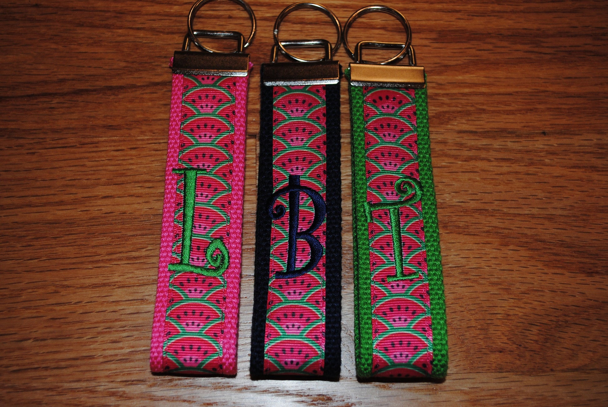 Keychain - Watermelon, Choose Webbing, Letter, Sorority or Personalize Key Fob Wristlet,Sorority Keychain