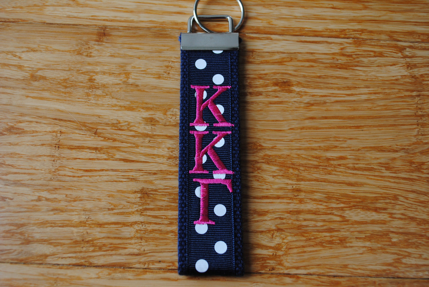 Kappa Kappa Gamma Key Fob/Keychain - Monogrammed-Choose Design,Sorority, Letter, Personalized Wristlet Licensed product.Key Fob, Embroidery