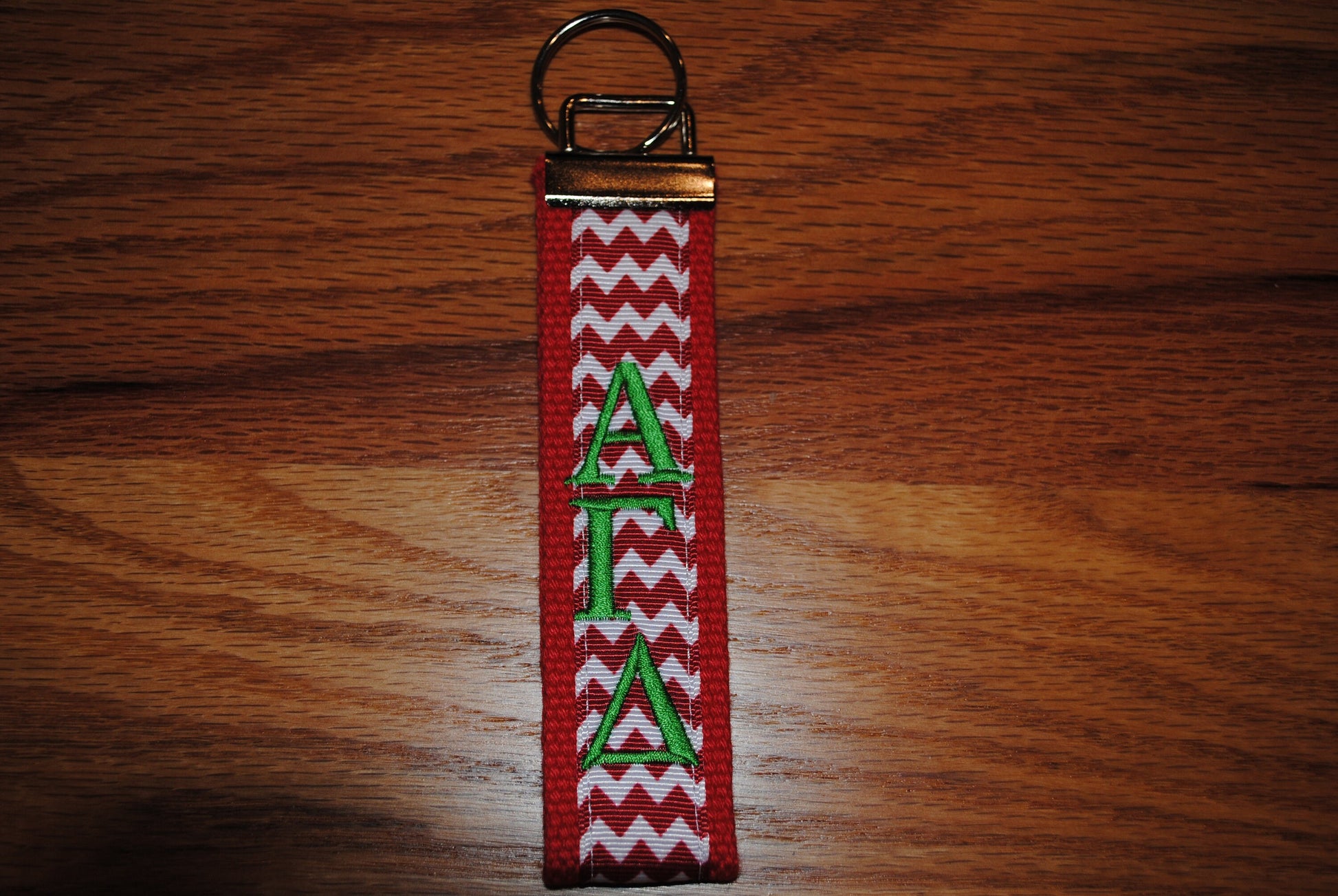 Alpha Gamma Delta Keychain, Sorority Key Fob, Monogrammed, Embroidery Key Fob, Keychain Wristlet(OFFICIAL LICENSED PRODUCT)