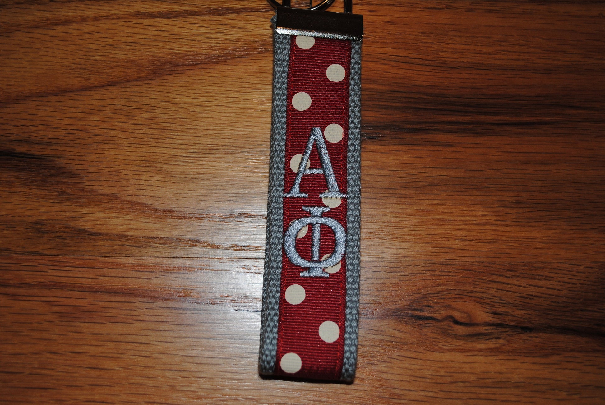 Alpha Phi Sorority Keychain - Monogrammed/Embroidery Key Fob Keychain Wristlet(OFFICIAL LICENSED PRODUCT)