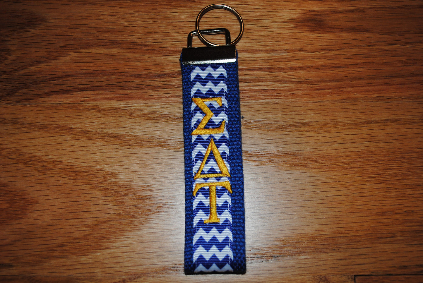 Sigma Delta Tau Keychain - Sorority Monogrammed/Embroidery Key Fob Keychain Wristlet(OFFICIAL LICENSED PRODUCT)