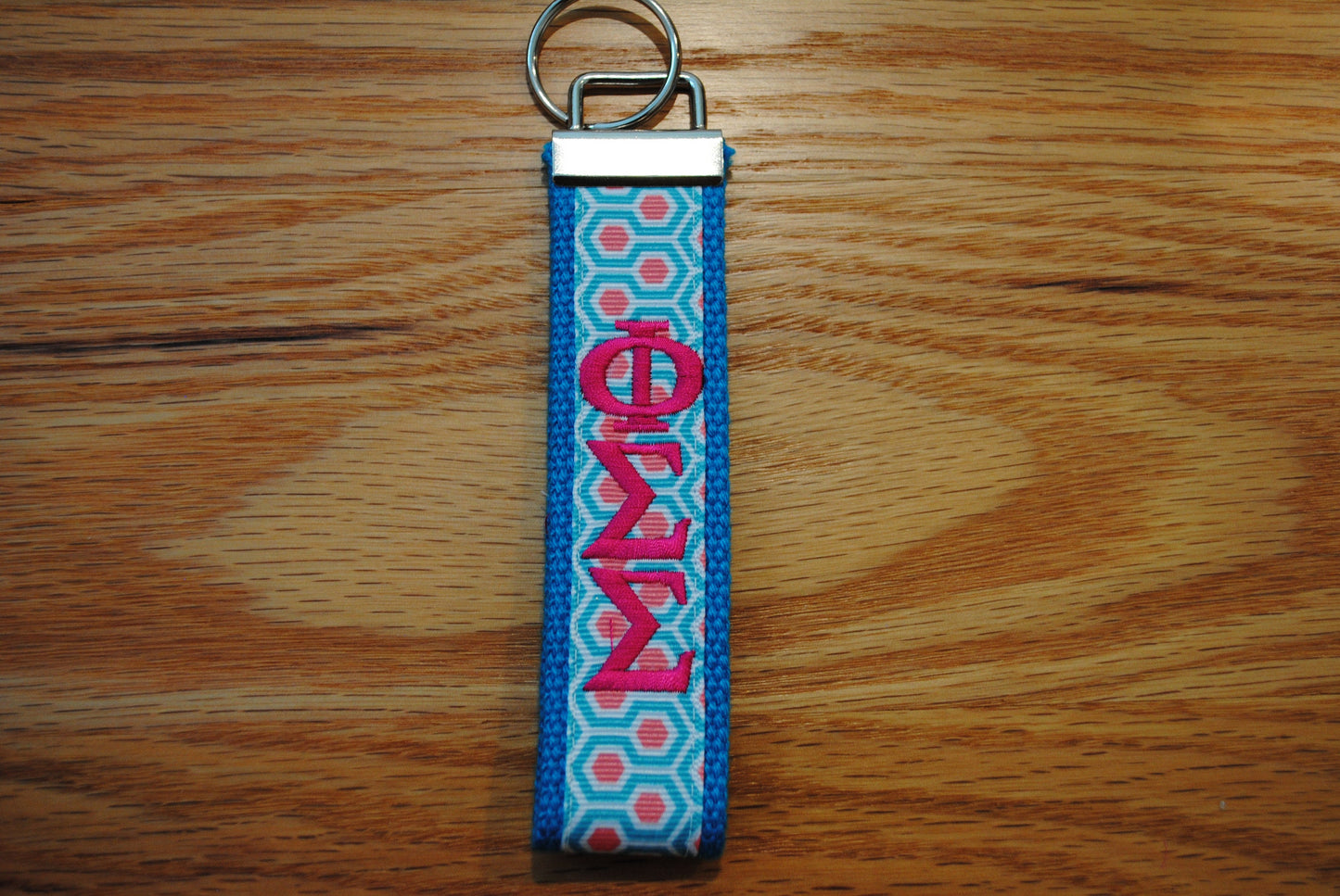 Sorority Keychain - Choose Sorority, Letters, Ribbon, Grandmothers or personalized monogrammed Licensed Product, Quadtrefoil ribbon, key fob