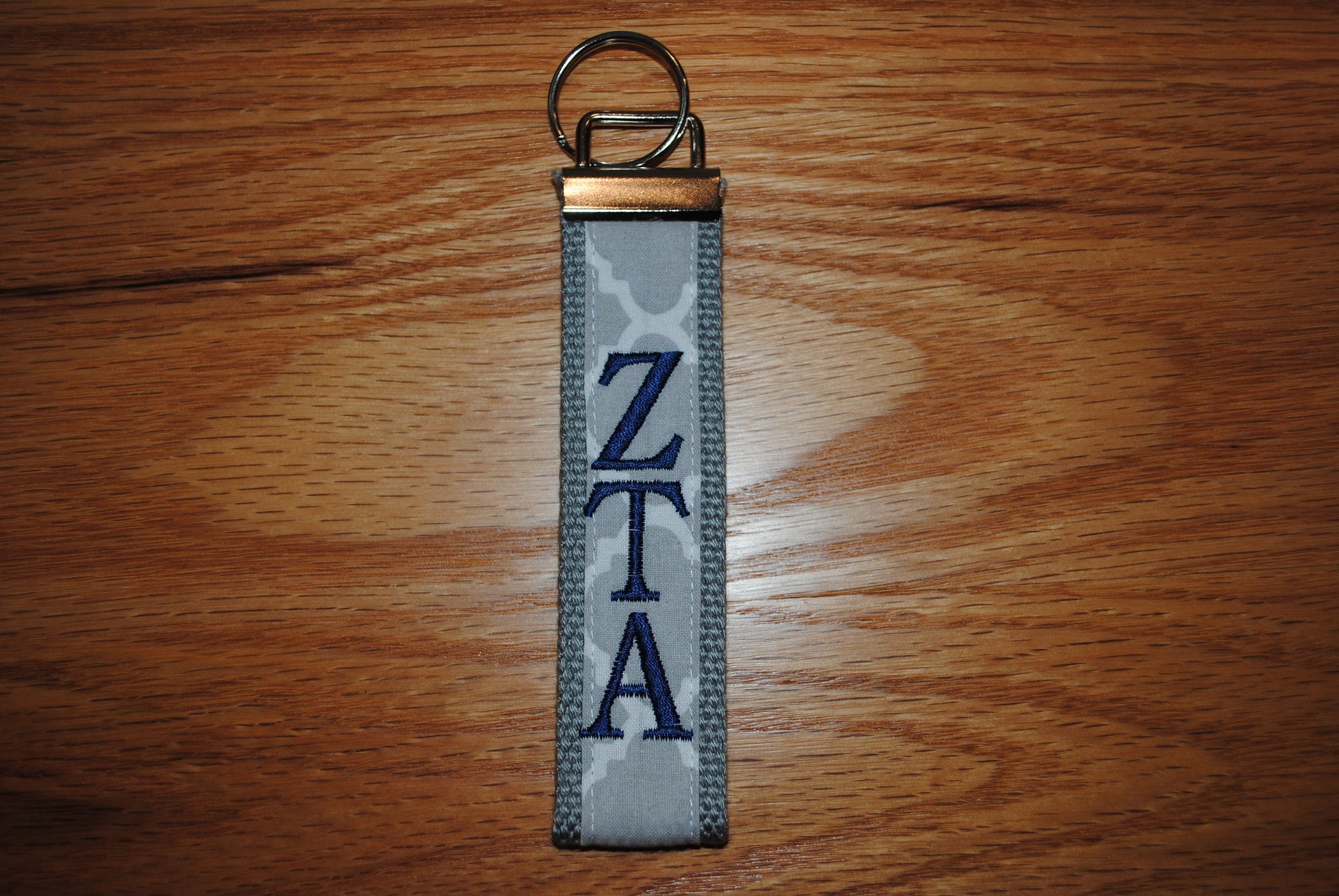 Sorority Keychain, Keyfob - Quadrofoil fabric Monogrammed-Choose Design,Sorority, Letter, Personalized Wristlet Licensed product, Embroidery