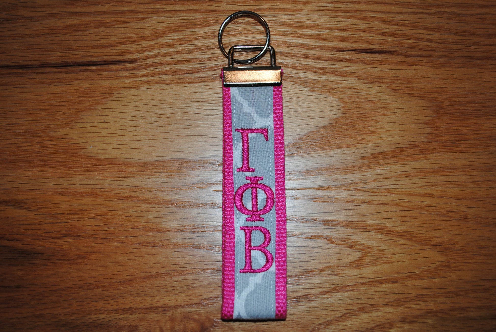 Sorority Keychain, Keyfob - Quadrofoil fabric Monogrammed-Choose Design,Sorority, Letter, Personalized Wristlet Licensed product, Embroidery