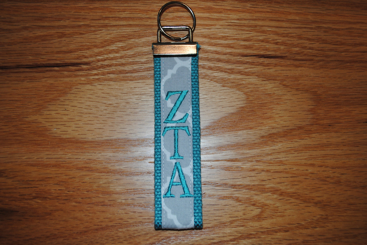 Sorority Keychain, Keyfob - Quadrofoil fabric Monogrammed-Choose Design,Sorority, Letter, Personalized Wristlet Licensed product, Embroidery