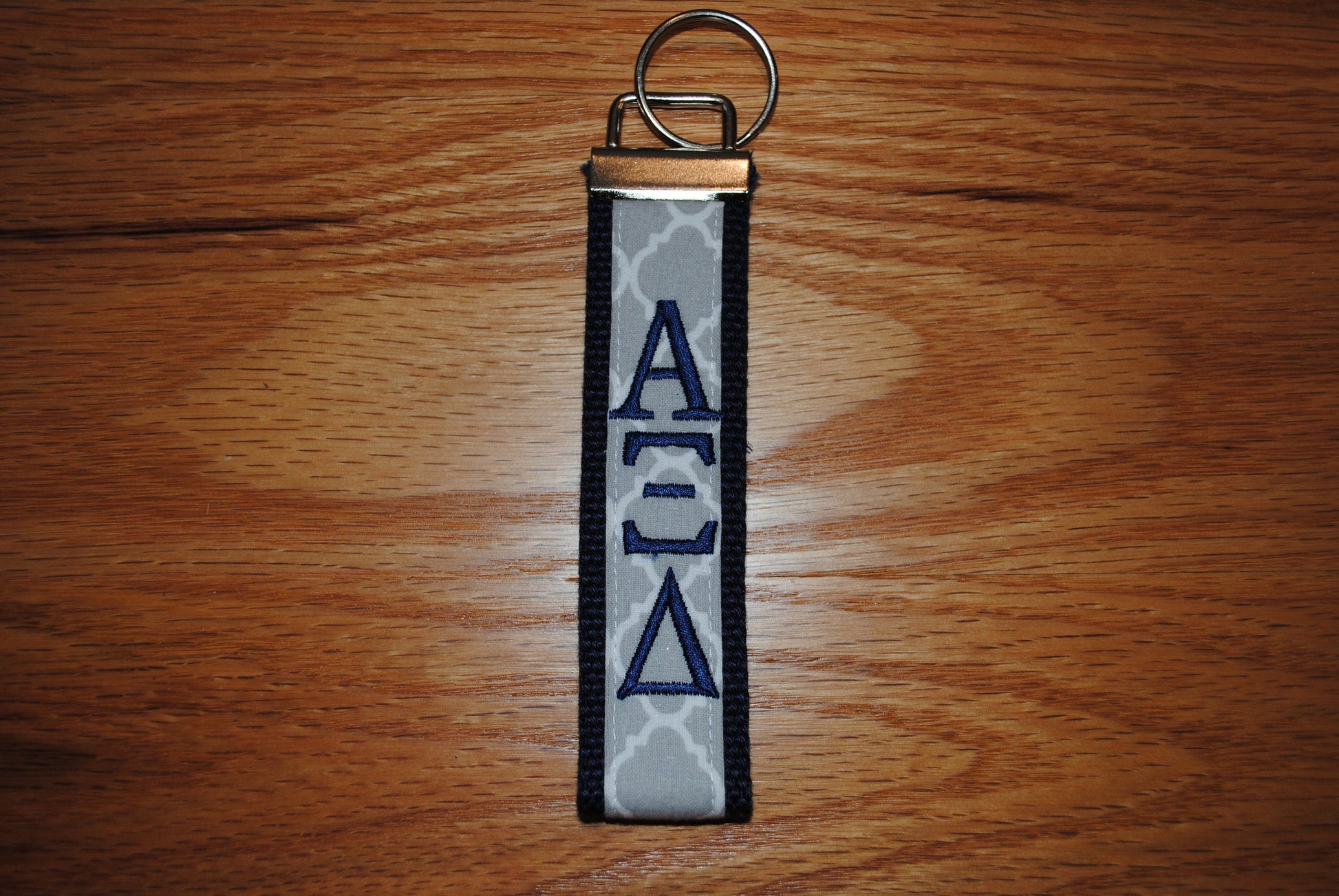 Sorority Keychain, Keyfob - Quadrofoil fabric Monogrammed-Choose Design,Sorority, Letter, Personalized Wristlet Licensed product, Embroidery