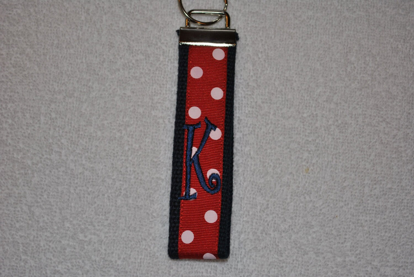 University of Richmond Keychain, Liberty University - Monogrammed Key Fob Cotton Webbing Grosgrain Ribbon Wristlet, Embroidered Keychain
