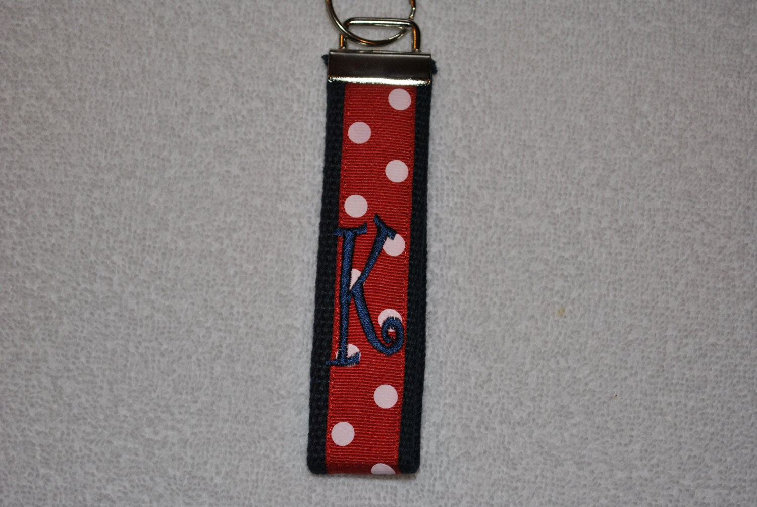 University of Richmond Keychain, Liberty University - Monogrammed Key Fob Cotton Webbing Grosgrain Ribbon Wristlet, Embroidered Keychain