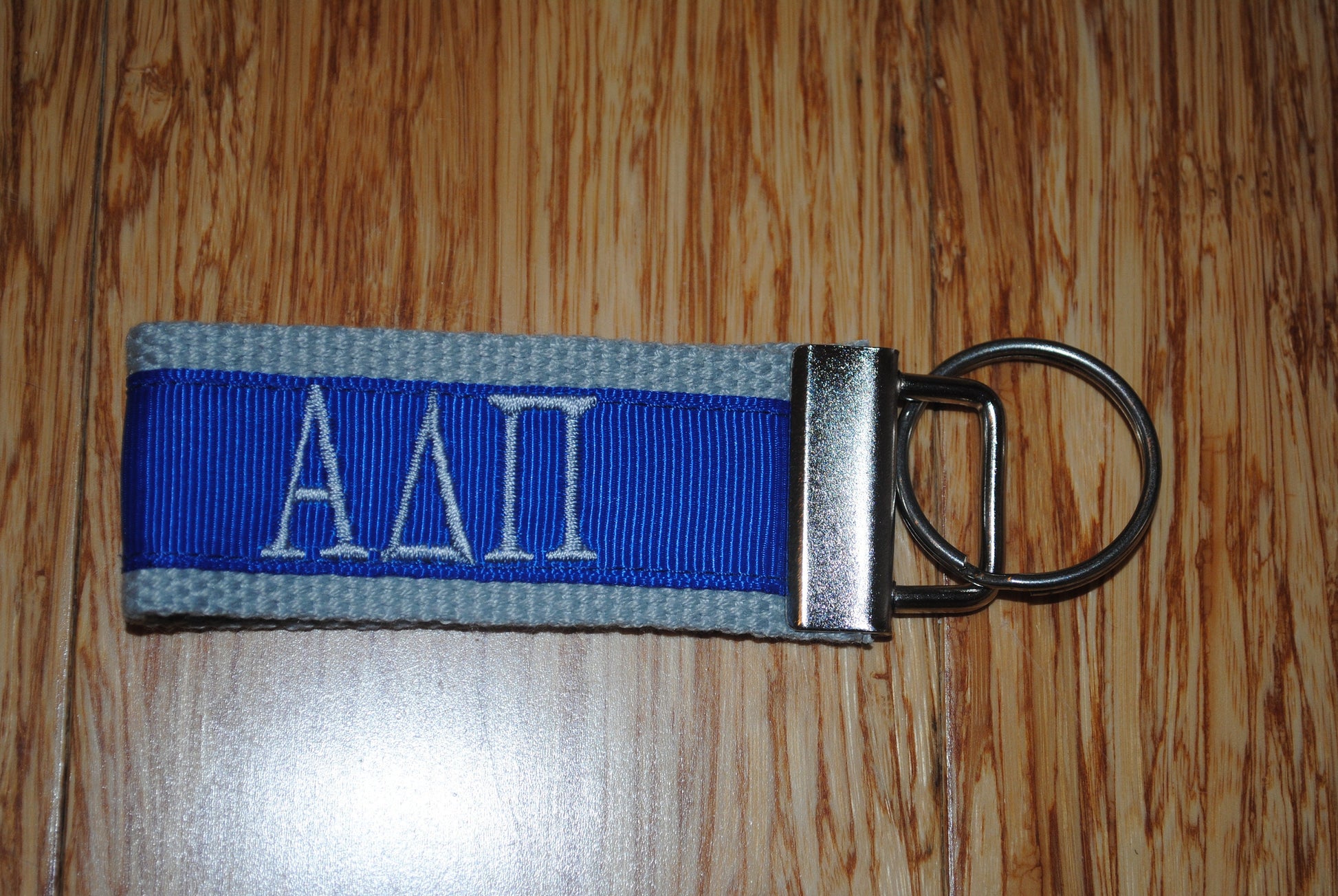 Alpha Delta Pi Sorority Keychain/SMALL/Solid Ribbon/Keyfob/Monogrammed/Choose Design/Sorority/Wristlet/Licensed product/Embroidery 3 1/2"