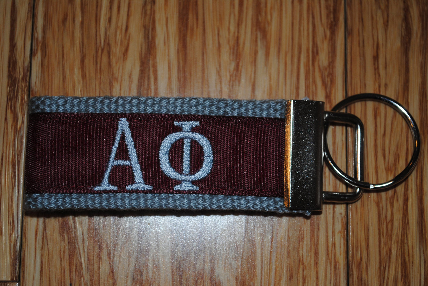 Alpha Phi Sorority Keychain/SMALL/Solid Ribbon/ Keyfob/Monogrammed/Choose Design/Sorority/Letter/Licensed product/Embroidery, 3 1/2" long