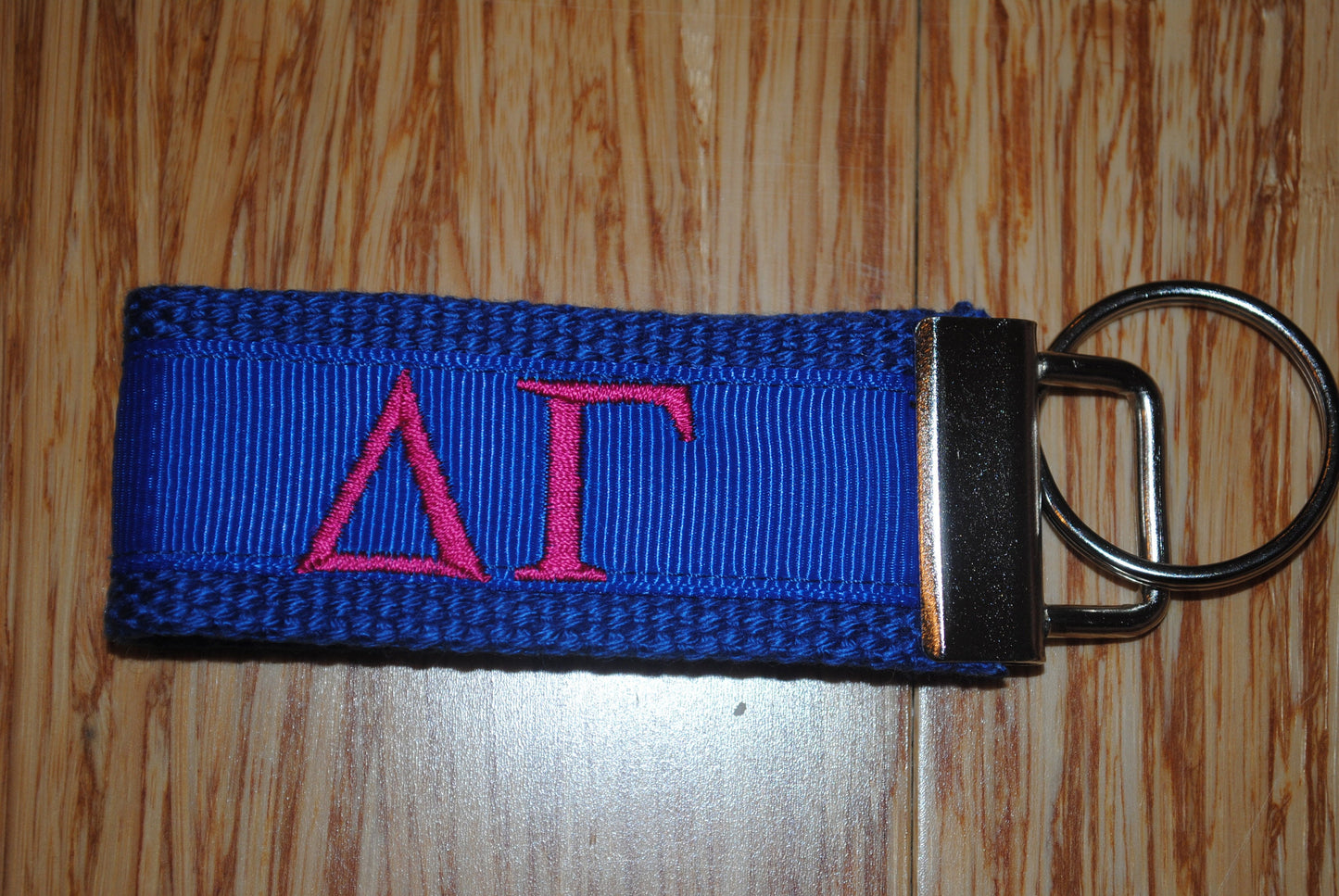 Delta Gamma Sorority Keychain/SMALL/Solid/Keyfob/Monogram/Choose Design/Sorority/Letter/Licensed product/Embroidery 3 1/2" long