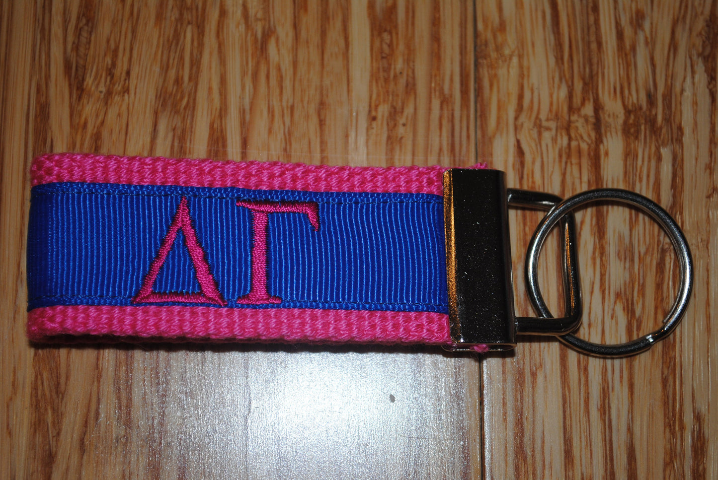 Delta Gamma Sorority Keychain/SMALL/Solid/Keyfob/Monogram/Choose Design/Sorority/Letter/Licensed product/Embroidery 3 1/2" long