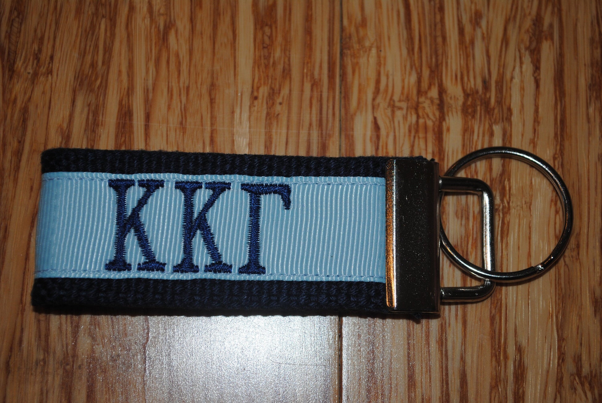 Kappa Kappa Gamma Sorority Keychain/SMALL/Solid Ribbon/Keyfob/Monogram/Choose Design/Sorority/Letter/Licensed product/Embroidery 3 1/2" long