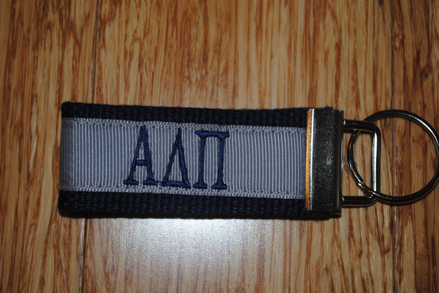 Alpha Delta Pi Sorority Keychain/SMALL/Solid Ribbon/Keyfob/Monogrammed/Choose Design/Sorority/Wristlet/Licensed product/Embroidery 3 1/2"