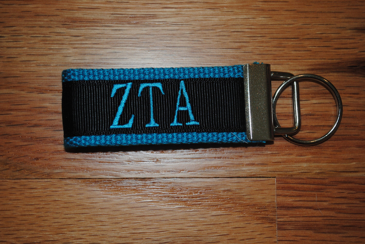 Zeta Tau Alpha Sorority Keychain/SMALL/Solid Ribbon/Keyfob/Monogram/Choose Design/Sorority/Letter/Licensed product/Embroidery 3 1/2" long